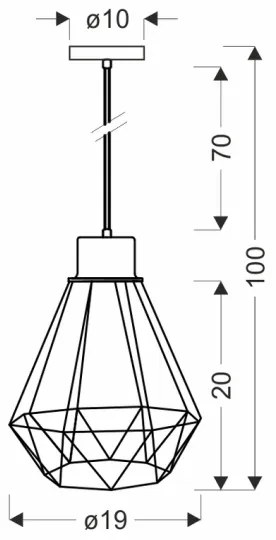 Lustră pe cablu PRIMO 1xE27/60W/230V
