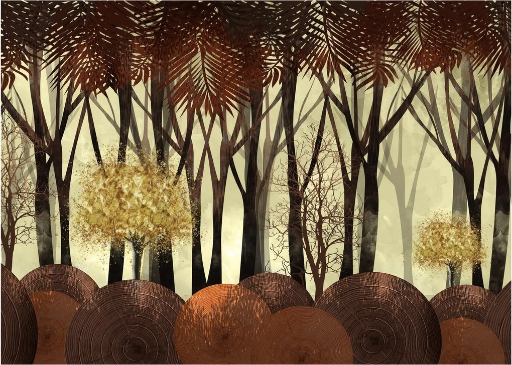 Tablou pe sticlă - Pădure decorativă (70x50 cm)