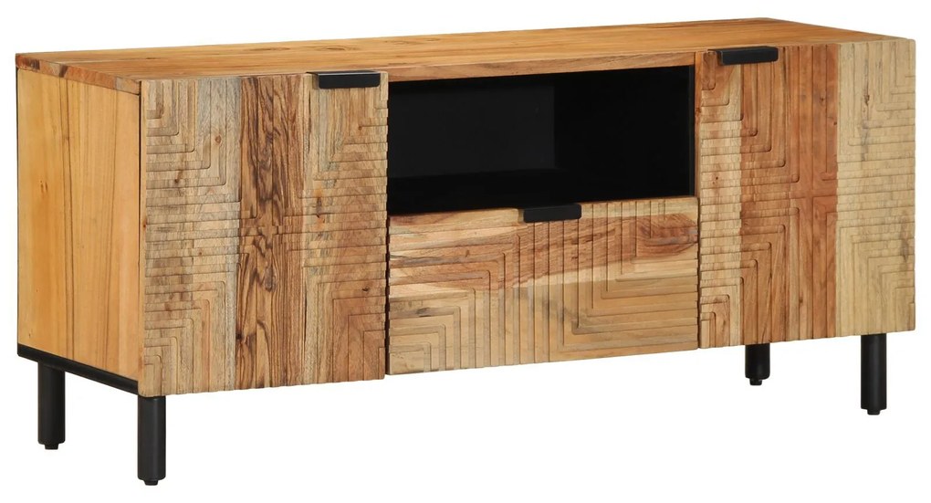 vidaXL Cabinet TV cu raft Maro 105 x 33.5 x 46 cm Lemn masiv de acacia