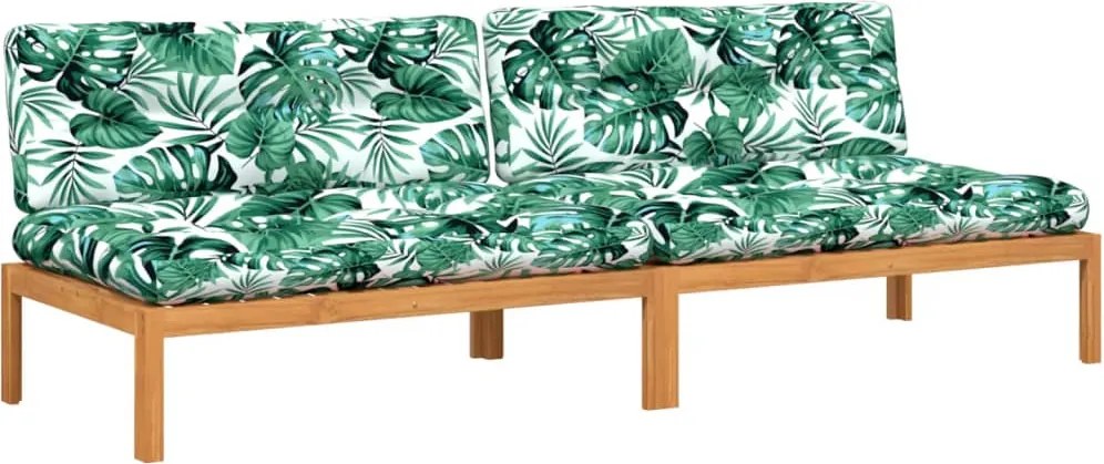 vidaXL Canapele mijloc grădină paleți 2 buc., perne, lemn masiv acacia