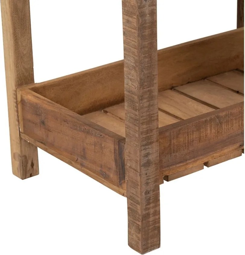 Etajeră din lemn de mango și acacia, natur, cu 3 rafturi în formă de lădiță, aspect rustic, 70 x 45,5 x 31,5 cm, „Campagne”
