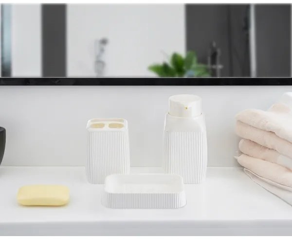 Set de baie CRYSTAL 5 buc. alb