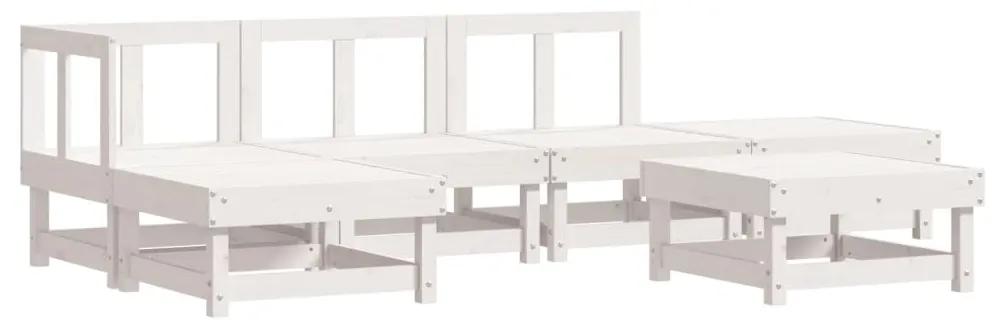 3186306 vidaXL Set mobilier de grădină, 6 piese, alb, lemn masiv pin