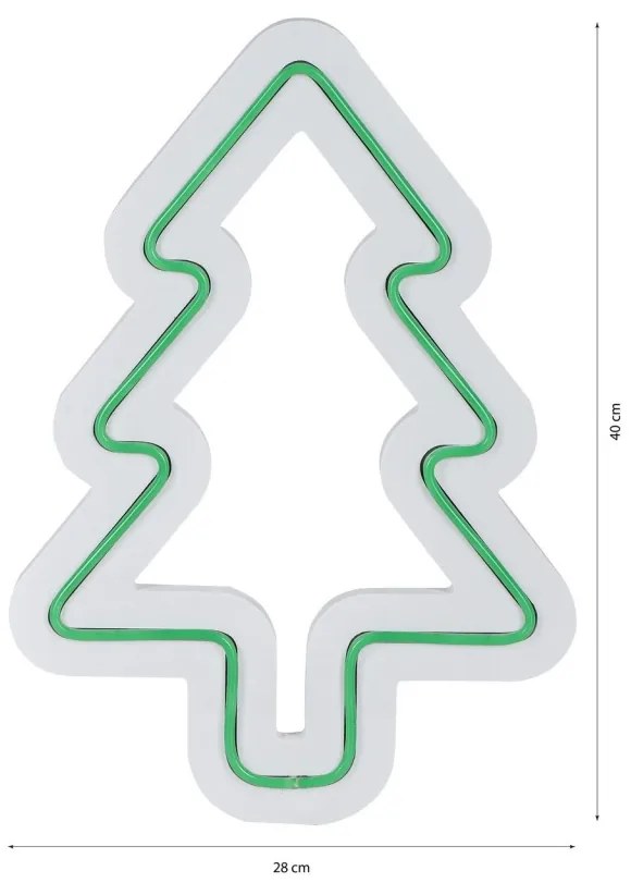Decoratiune luminoasa LED de perete Christmas Pine Verde 21x30x2 cm