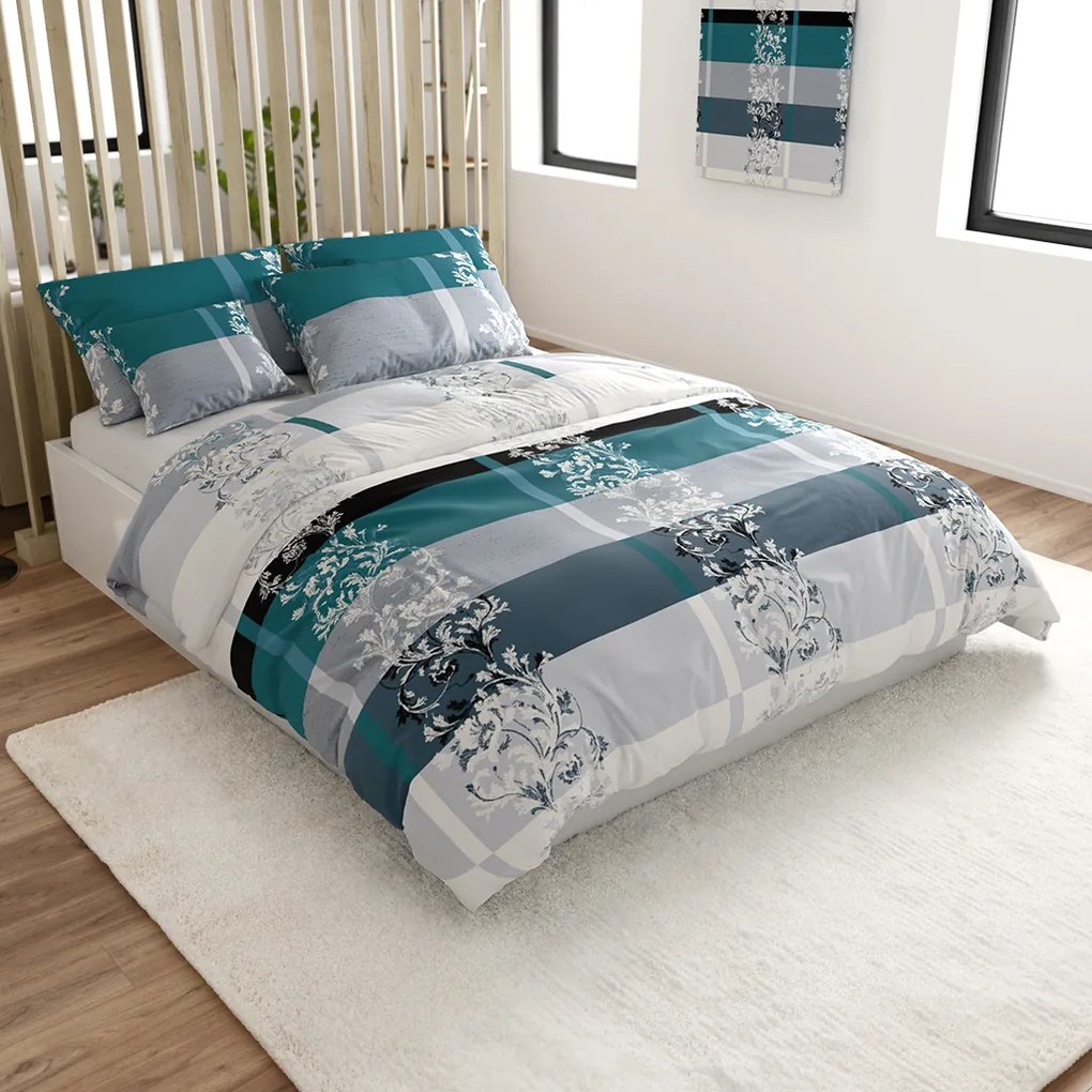 Lenjerie de pat din microfibra LUXURY turcoaz Dimensiune lenjerie de pat: 2 buc 70 x 90 cm | 200 x 220 cm
