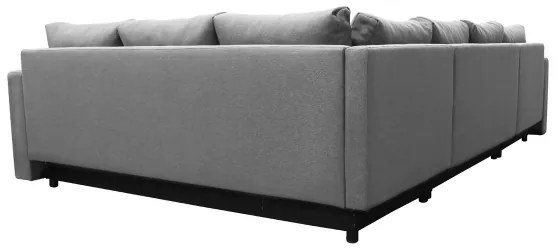 Canapea colțar extensibilă universală în formă de U SEYA, cu spațiu de depozitare, gri