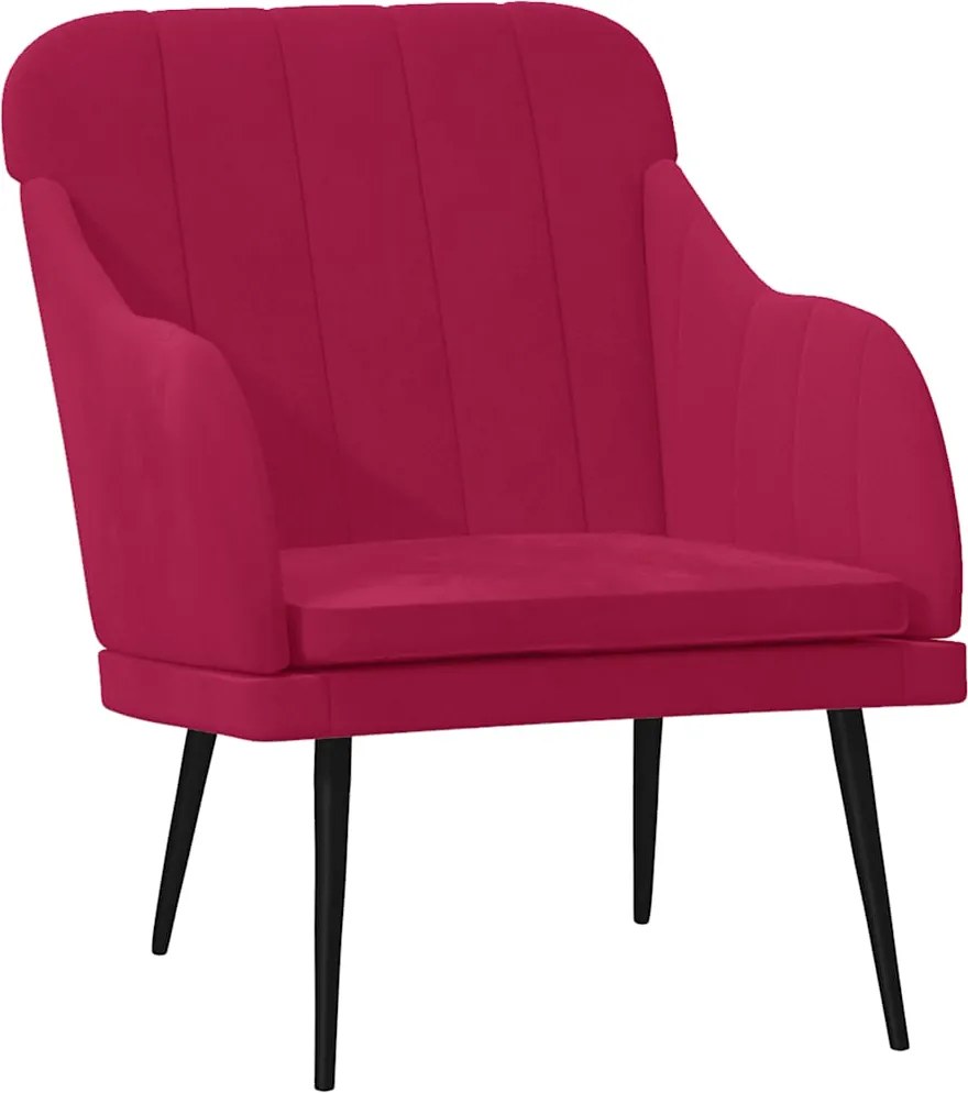 vidaXL Fotoliu, roșu vin, 63x76x80 cm, catifea