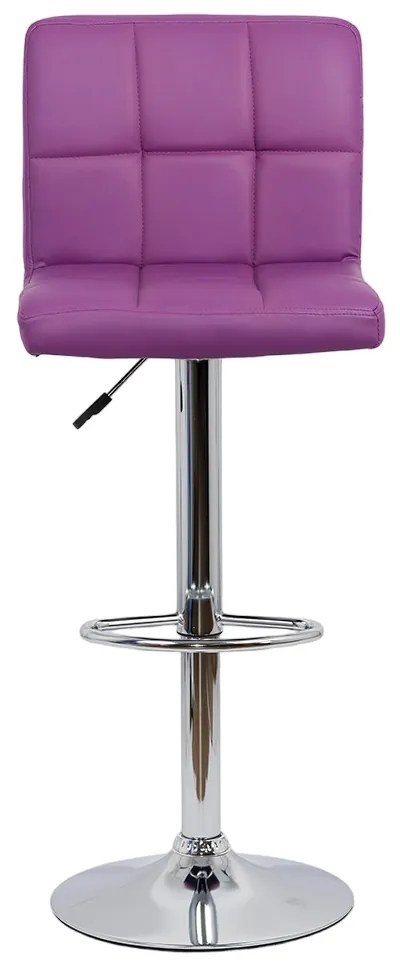 Scaun de bar mov din piele sintetică, rotativ, reglabil pe inaltime, ABS 191