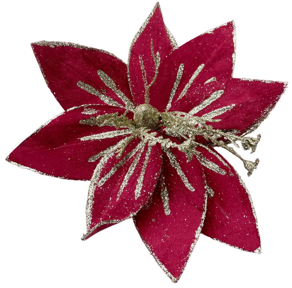 Ornament brad Craciunita Astrid 25cm, Rosu