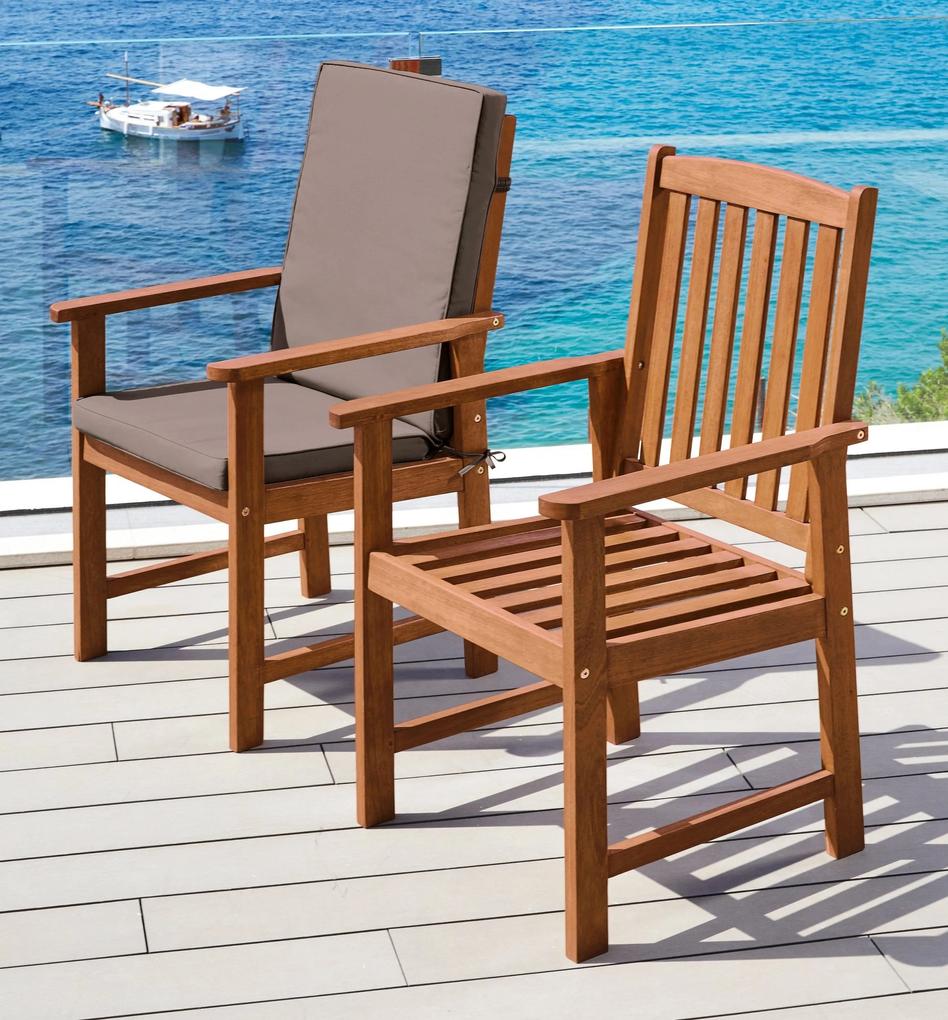 Set 2 scaune de gradina Merxx maro 57/63/99 cm