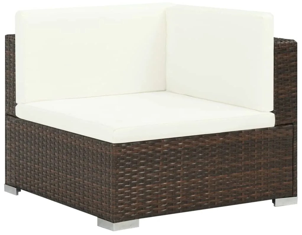 44597 vidaXL Set mobilier de grădină cu perne, 7 piese, maro, poliratan