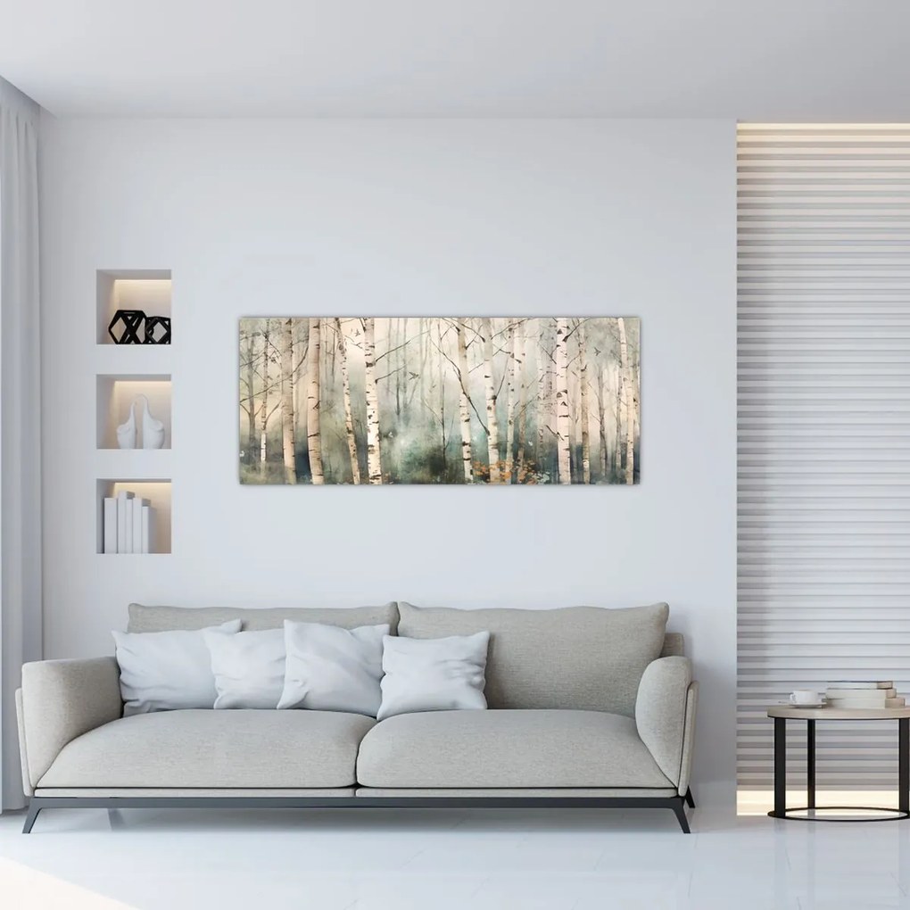 Tablou - Desenarea unui model de pădure (120x50 cm)