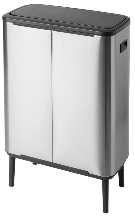 Coș de gunoi argintiu mat de reciclat/cu senzori de atingere din oțel 60 l Bo Touch Bin Hi – Brabantia