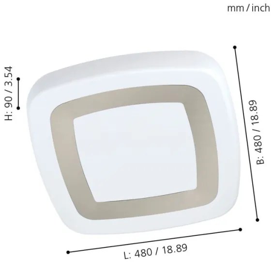 Eglo 99109 - Plafonieră LED RUIDERA LED/22W/230V