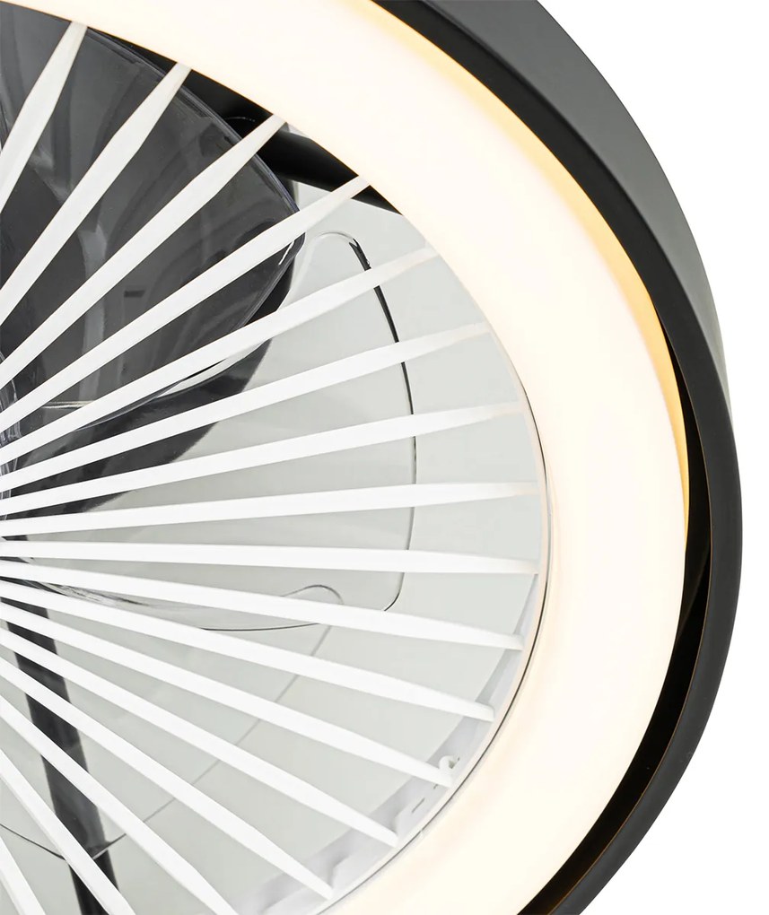 Ventilator de tavan inteligent negru cu LED si telecomanda - Dave