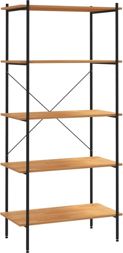 vidaXL Unitate de rafturi pe 5 niveluri, negru și stejar, 80x40x163 cm