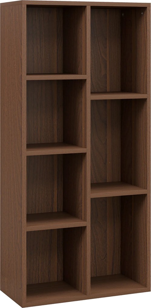 HOMCOM Bibliotecă cu 7 Suporturi Diferite, 50x24x106 cm, Maro Rustic | Aosom Romania