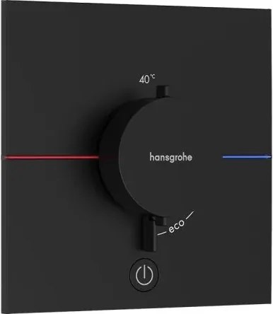Baterie dus termostatata incastrata negru mat Hansgrohe ShowerSelect Comfort E 1 functie si iesire suplimentara
