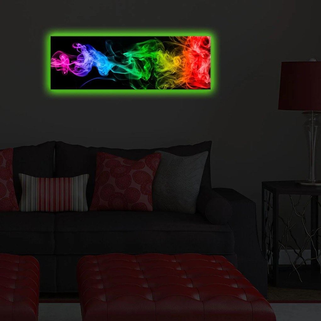 Tablou Canvas cu Led Pride fara priza, Multicolor, 90x3x30 cm