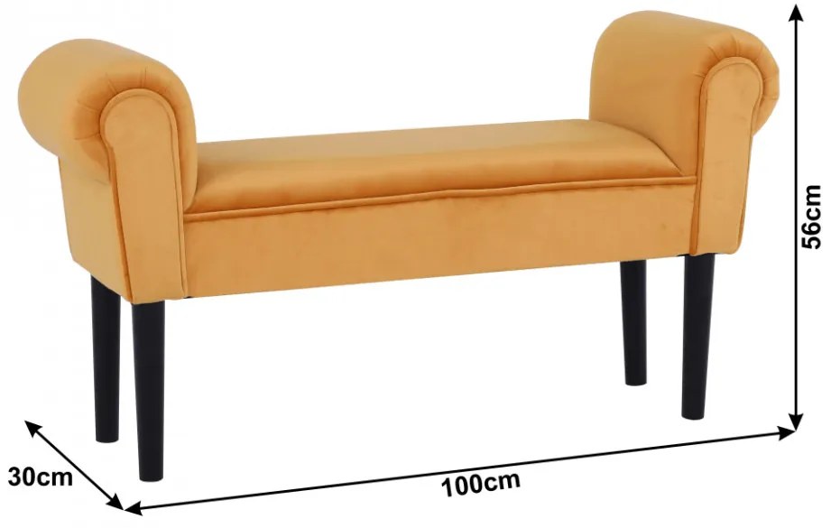 BAN601 - Bancuta 100 cm, bancheta, banca living, dormitor, hol - Galben