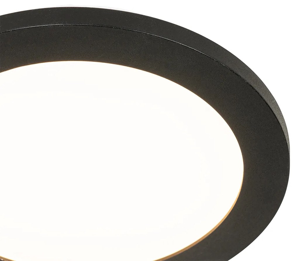 Plafoniera moderna neagra 22.5 cm cu LED inclus IP44 - Steve