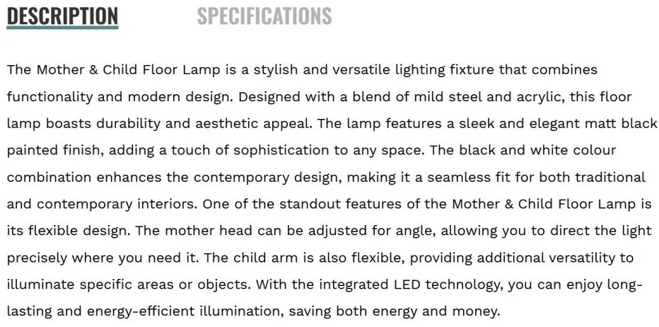 Lampadar LED/Lampa de podea design modern Mother / Child