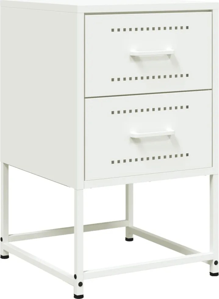 vidaXL Noptieră, alb, 36x39x60,5 cm, oțel
