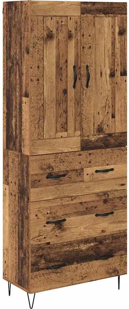 vidaXL Bufet cu sertar Lemn Vechi 69,5 x 34 x 180 cm Lemn compozit