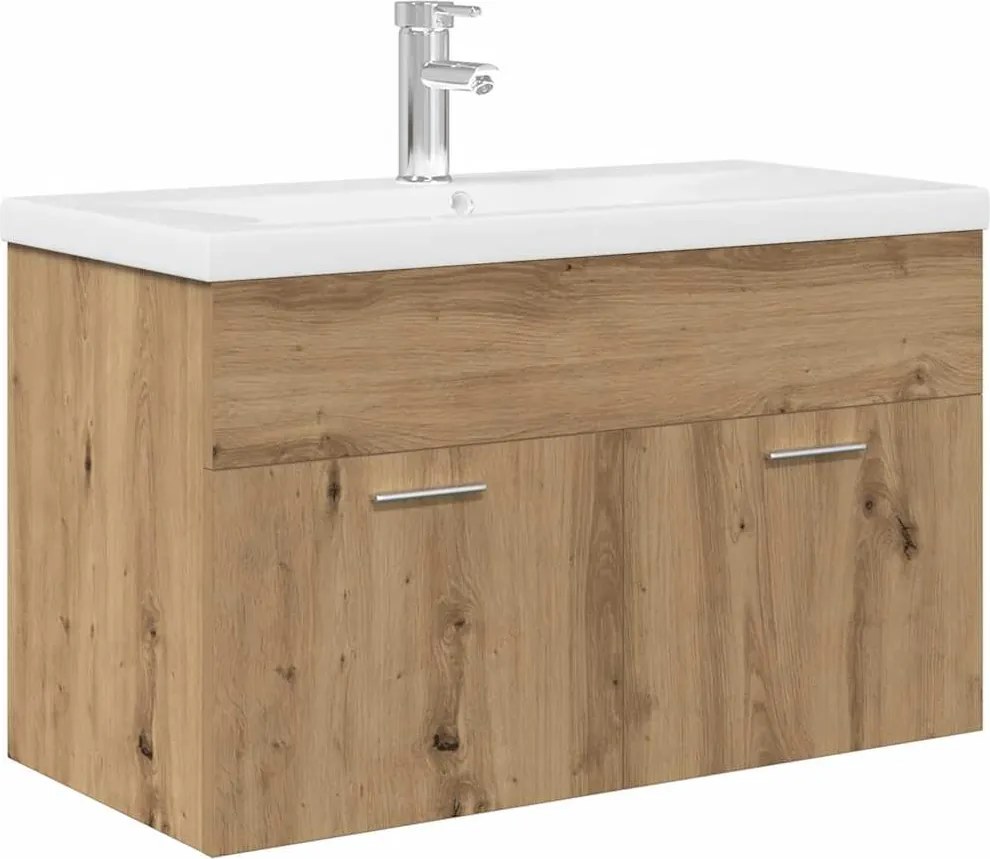 vidaXL Dulap pentru chiuvetă cu chiuvetă încorporată și robinet