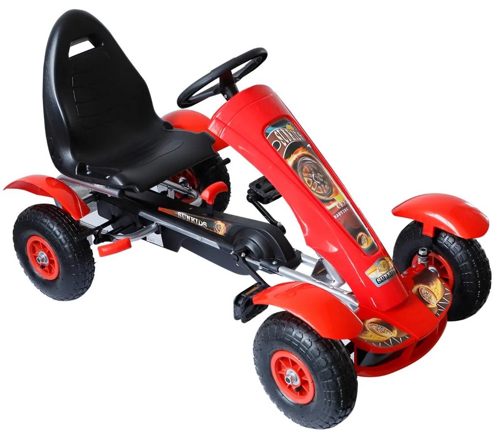 Homcom Go-Kart cu Pedale pentru Copii 3-8 Ani Rosu