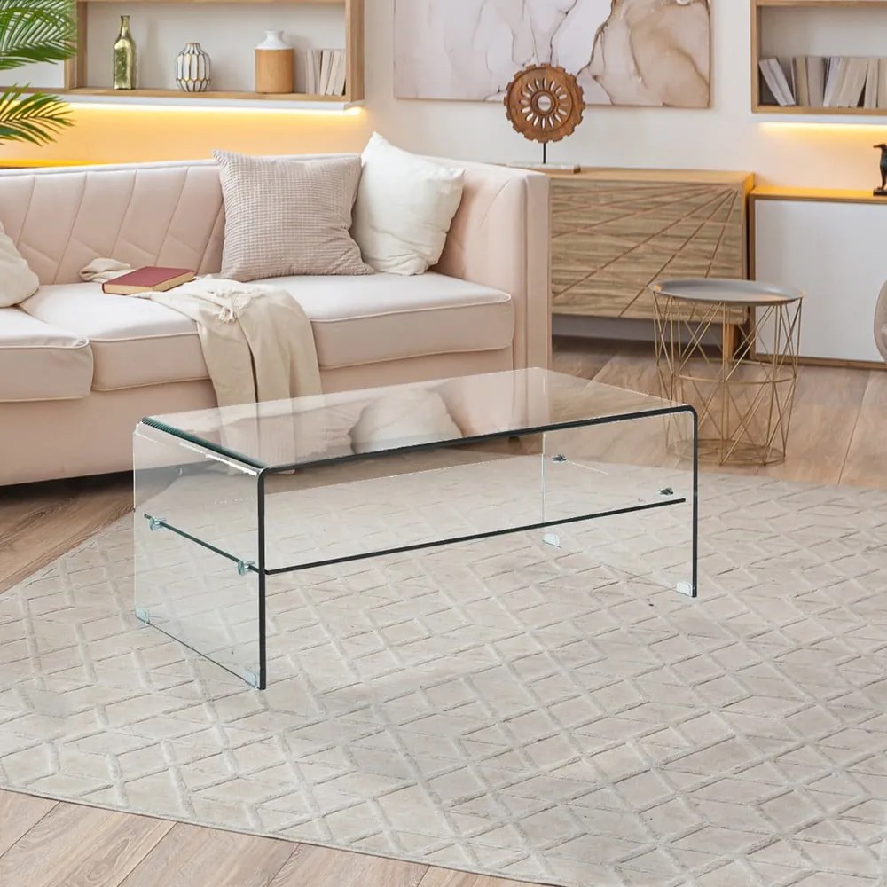 Măsuță de cafea din sticlă 50x100 cm Cristal Evo – Tomasucci