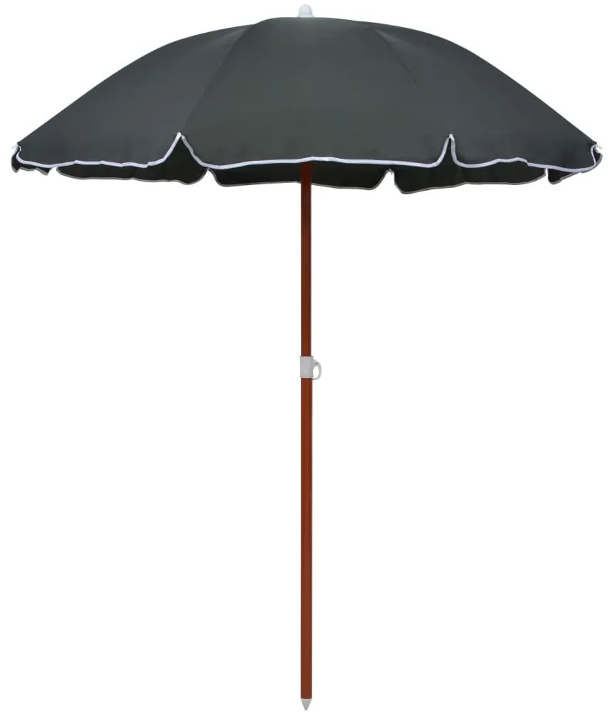 vidaXL Umbrelă de soare de grădină cu stâlp din oțel, antracit, 180 cm