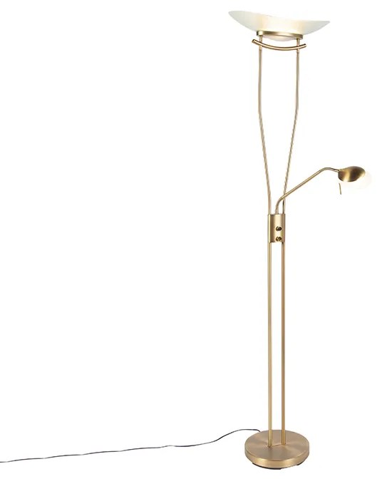 Lampă de podea modernă bronz cu LED și dimmer - Lexus