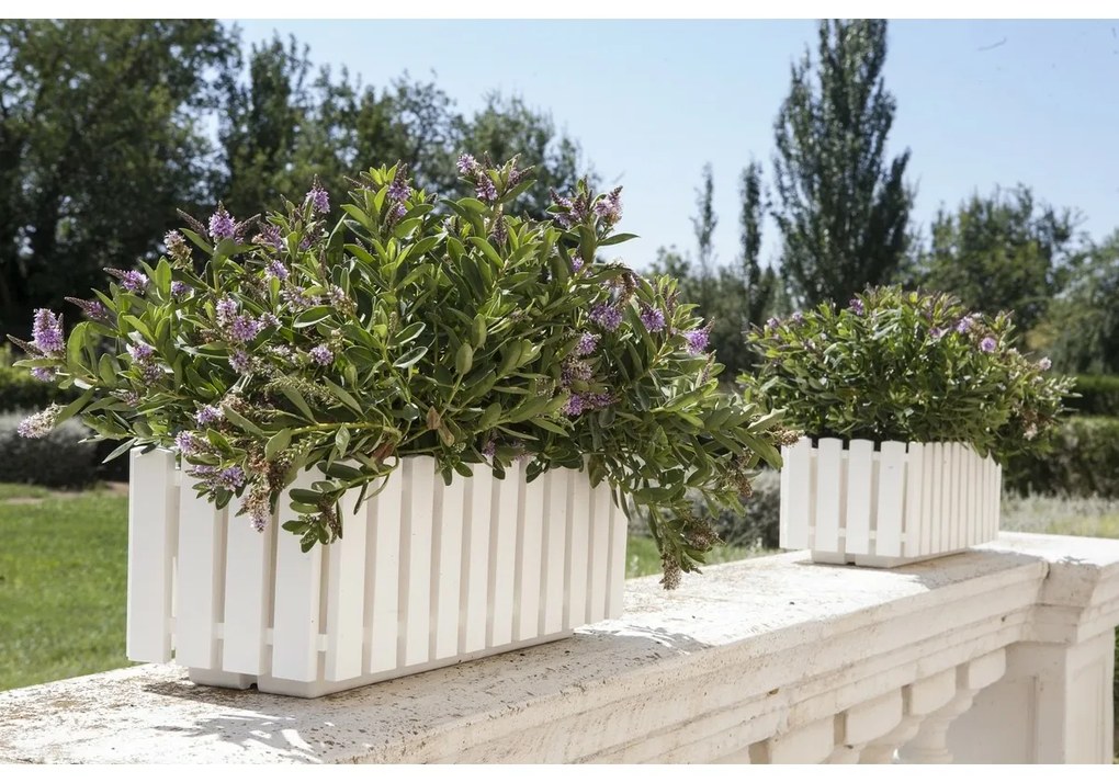 Jardinieră Gardenico Fency albă, 75 x 18,5 cm, 75 cm
