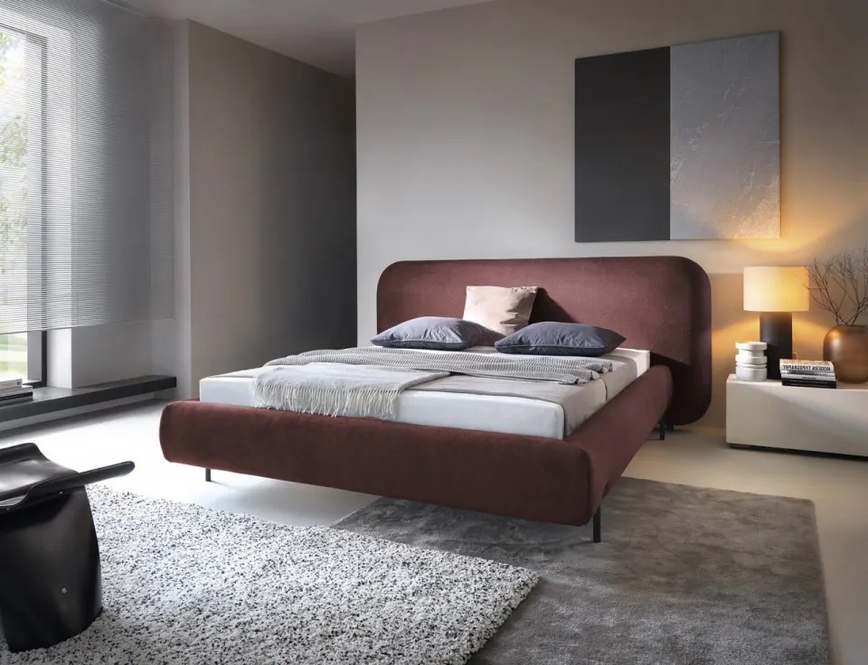 Pat tapitat, cu cadru metalic, spatiu pentru depozitare, cu mecanism de ridicare cu gaz, 180x200 cm, Pointt, Eltap (Culoare: Gri / Breona 04)