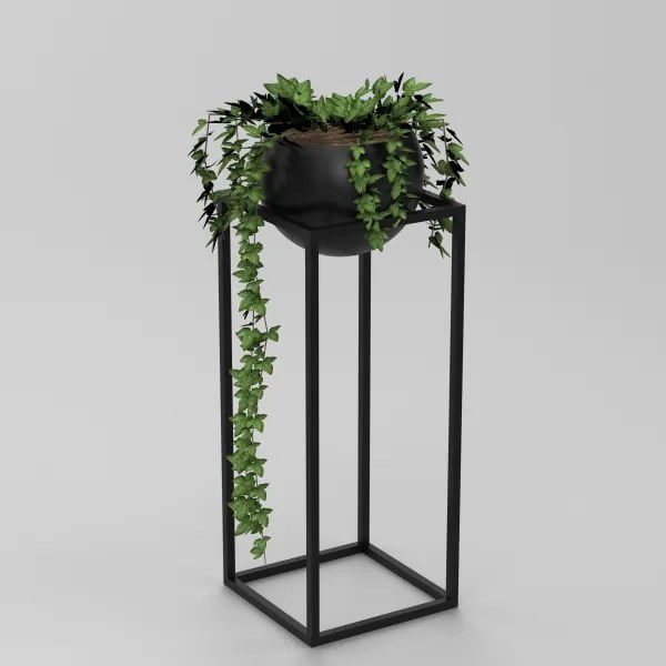 Ghiveci metalic 81,3x29 cm negru