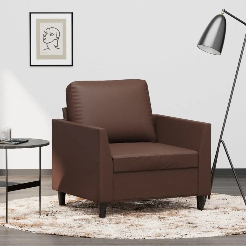 348907 vidaXL Canapea de o persoană, maro, 60 cm, piele ecologică