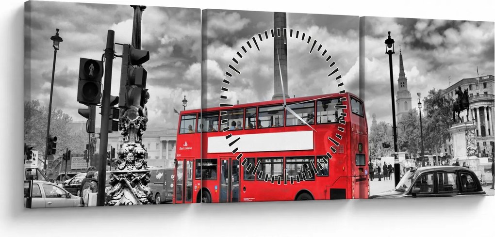Tablou - Trafalgar Square (cu ceas) (90x30 cm)