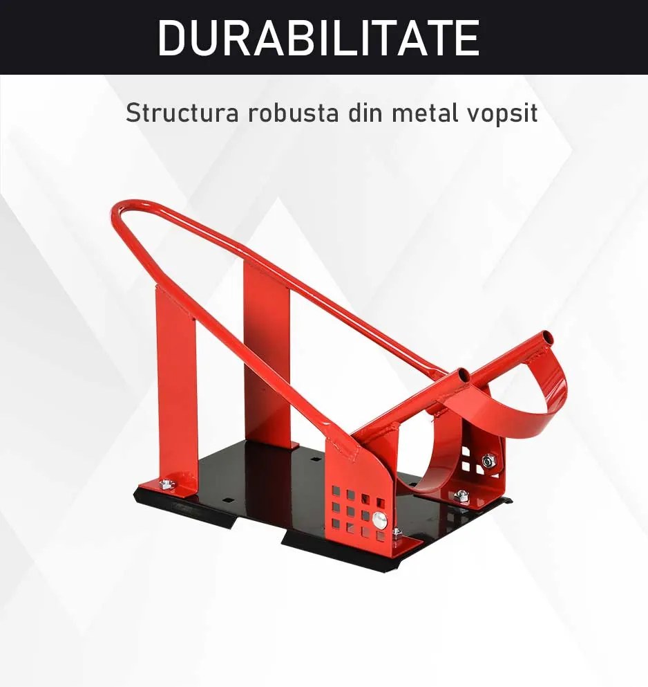HOMCOM Suport Frontal Metalic pentru Motociclete, Capacitate 450 kg, cu Secțiuni Pre-găurite, 27.5x51-69x34 cm, Negru | Aosom Romania