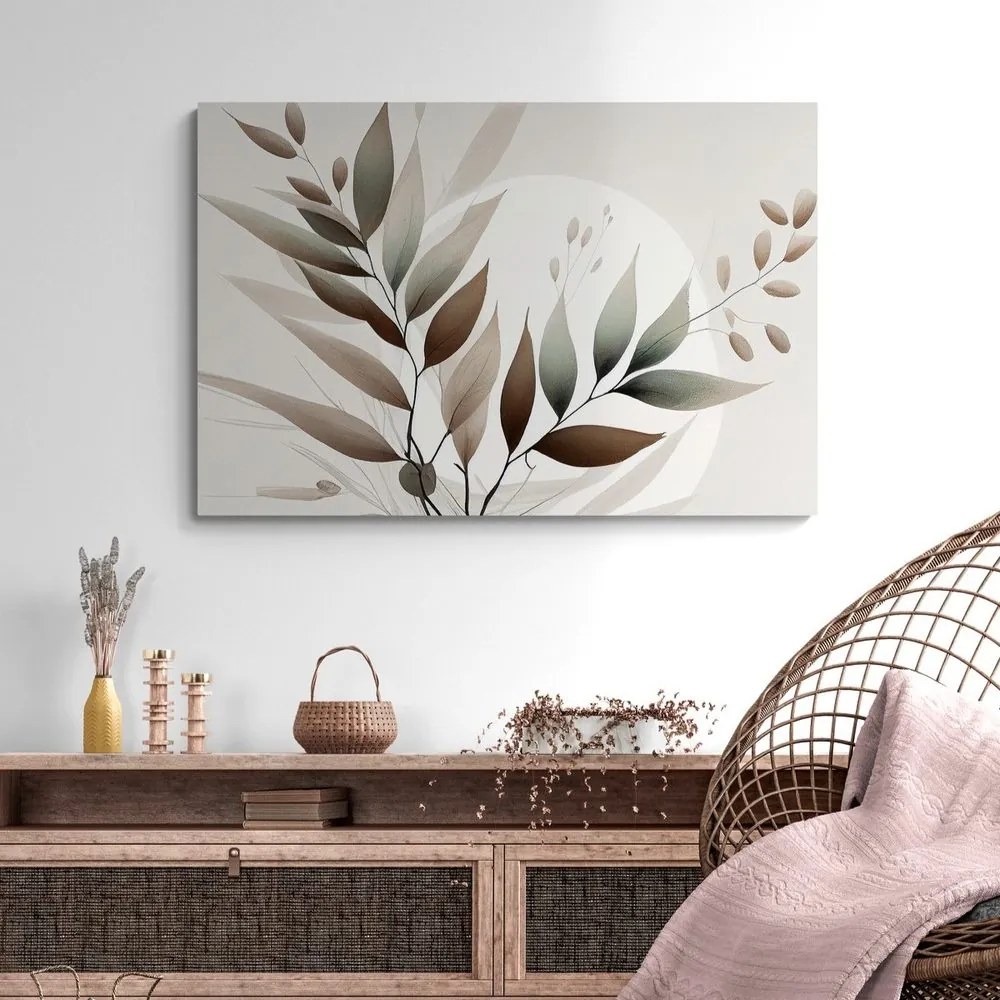 Tablou frunze minimaliste în design boho