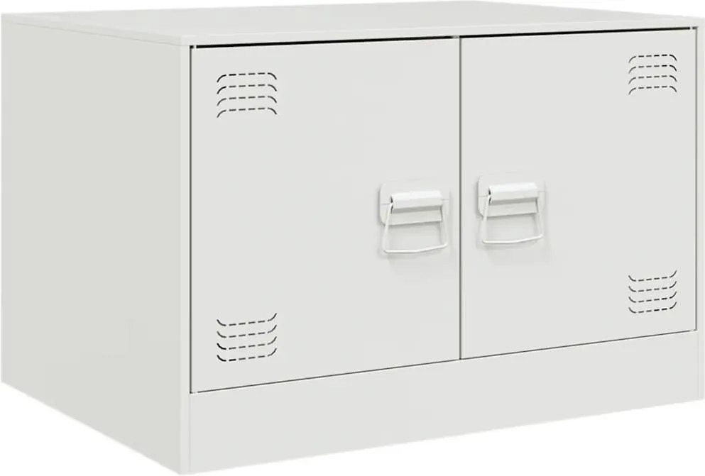 vidaXL Măsuță de cafea, alb, 67x50x44 cm, oțel