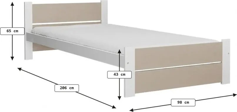 Pat IKAROS DOUBLE 80 x 200 cm casmir bej, SOMIERA LAMELE - SALTEA COCO MAXI 20 cm