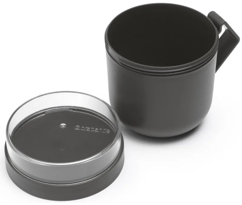 Cana pentru supa cu capac Brabantia Make&Take 1006293, 600+180 ml, Capac cu infiletare, Fara BPA, Gri