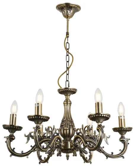 Lustră pe lanț Brilagi CLASSIC 6xE14/60W/230V alamă