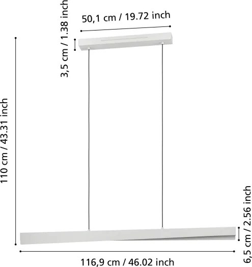 Eglo 901833 - Lustră suspendată pe cablu LED RGBW dimabilă BOLOGNANO-Z LED/19W/230V, gri