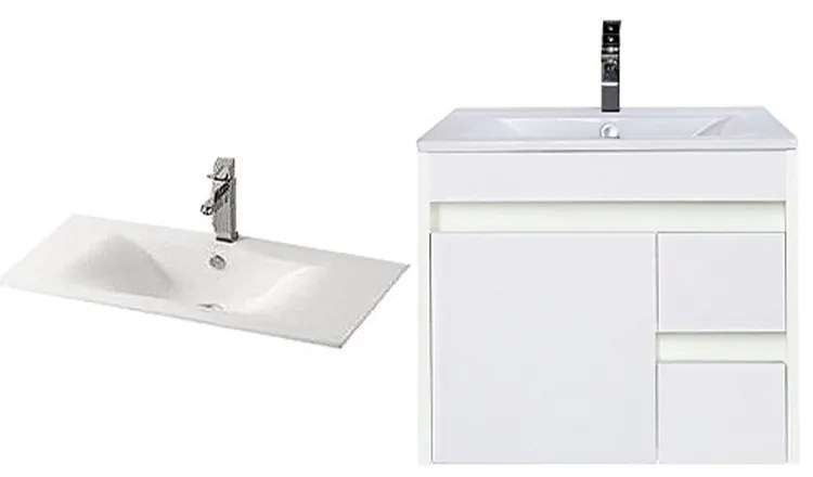 Mobilier de baie Luna 60 inferior cu lavoar alb