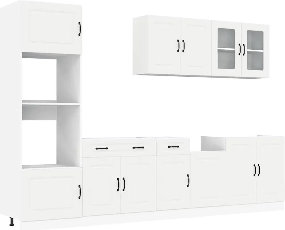 vidaXL Set dulap de bucătărie din 7 piese „Kalmar” Lemn prelucrat alb