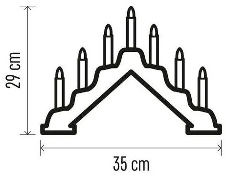 Sfeșnic LED de Crăciun 7xLED/2xAA bej