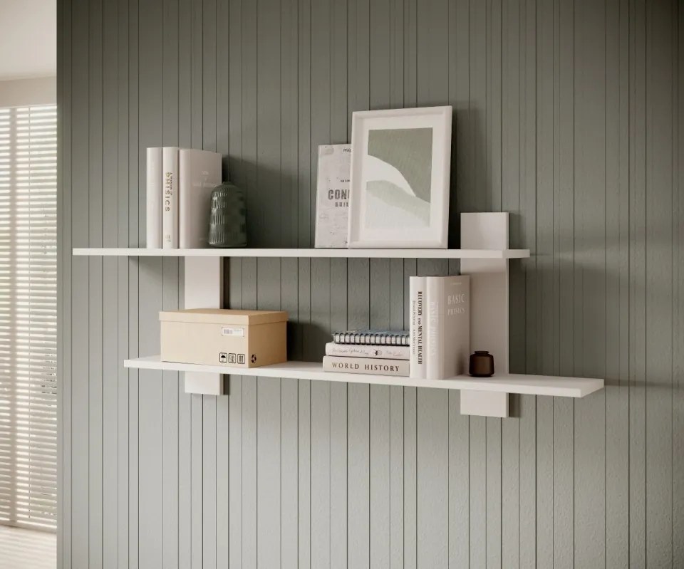 Poliță Suspendată CESIRO, ADRK Furniture (Culoare: Alb / Alb)