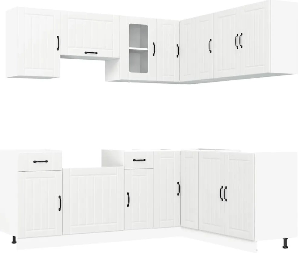 vidaXL Set dulap de bucătărie din 11 piese „Kalmar” Lemn prelucrat alb